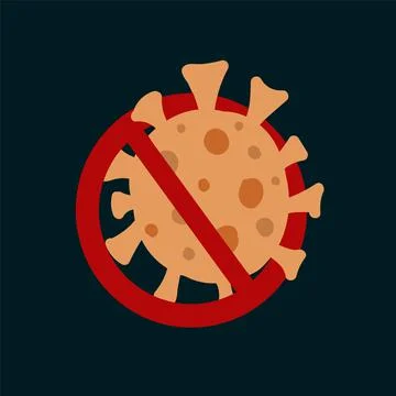Poster Stop virus. The icon of pathogenic bacteria, viruses is banned. Colorful Stock Illustration