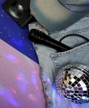 A poster in the style of the 90s back in the nineties with a mockup Stock Photos