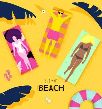 Poster summer beach Stock Illustration