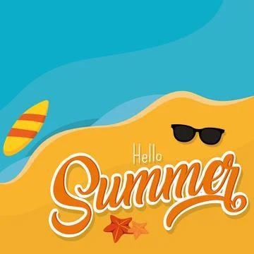 Poster Summer beach sun vector illustration Stock Illustration