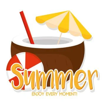 Poster Summer cocnut vector illustration Stock Illustration