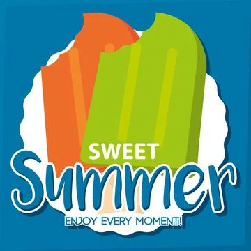 Poster Summer ice cream vector illustration Stock Illustration