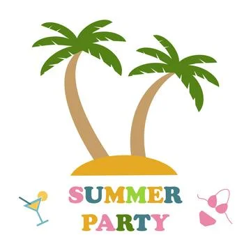 Poster Summer party, vector. Stock Illustration