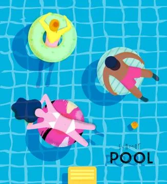 Poster summer pool Stock-Illustration