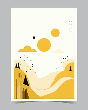 A poster with the sun and the sun Stock Illustration