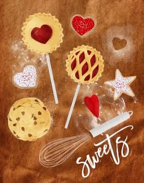 Poster sweets craft Stock Illustration