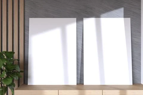 Poster On Table Mockup Stock Illustration