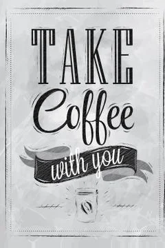 Poster take coffee coal Illustrazione stock