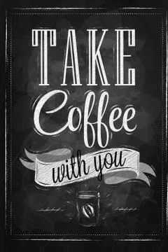 Poster take coffee Illustrazione stock