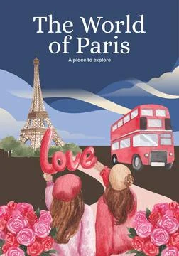 Poster template with Eifel in Paris lover concept,watercolor style Stock Illustration