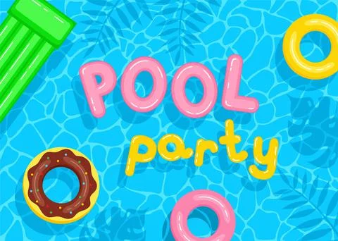 Poster template for pool party Stock Illustration