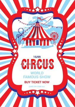 Poster template with tent Stock Illustration