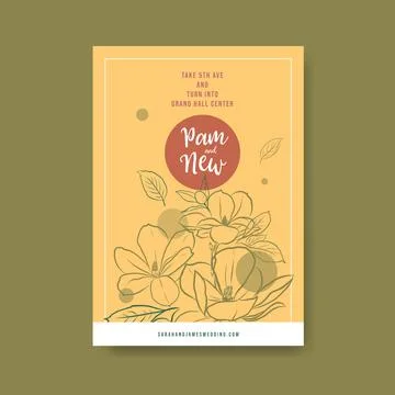 Poster template with wedding ceremony concept design for brochure and leaflet Stock Illustration