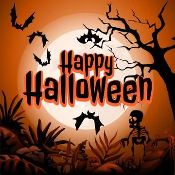 A poster on the theme of the Halloween holiday. Vector illustration. Illustrazione stock