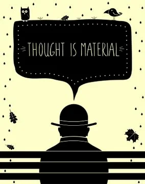 Poster thought is material Stock Illustration