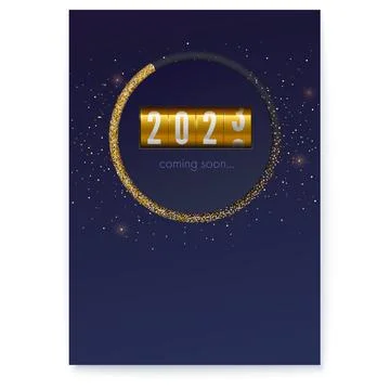 Poster with timer countdown to 2023 New Year Stock Illustration