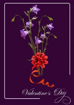 Poster with for Valentine`s Day image. Vector. Stock Illustration