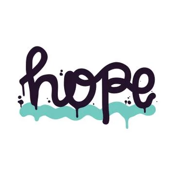Poster Vector lettering Hope Stock Illustration