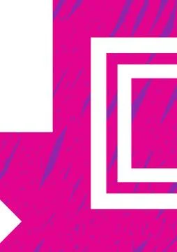 Poster vector mockup template. Hand drawn pink and blue illustration background Stock Illustration
