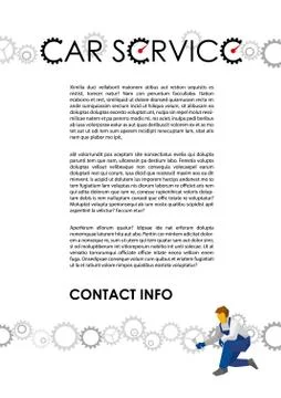 Poster vector template for autoservice 스톡 일러스트