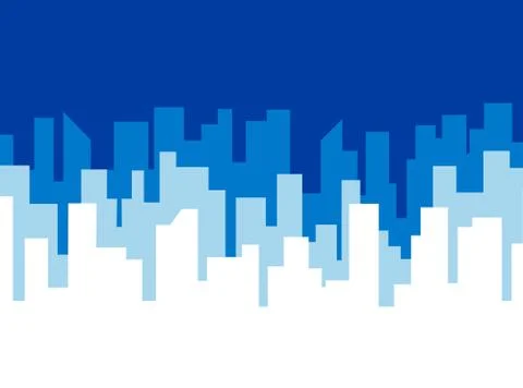 Poster vector template with blue city skyline 스톡 일러스트