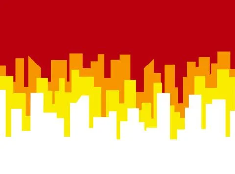 Poster vector template with red city skyline 스톡 일러스트