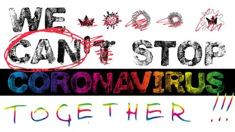 Poster - We can stop coronavirus together, vector EPS10 Stock Illustration