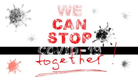 Poster - We can stop covid-19 together, vector EPS10 Stock Illustration