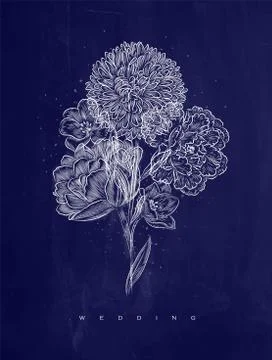 Poster wedding flower Illustrazione stock
