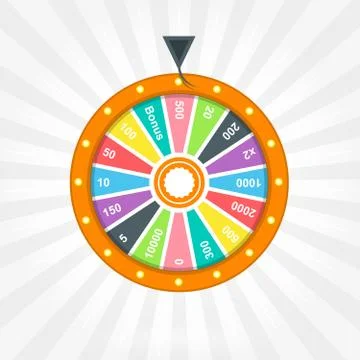 Poster with wheel of fortune Stock Illustration