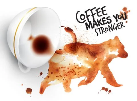 Poster wild coffee bear Stock Illustration