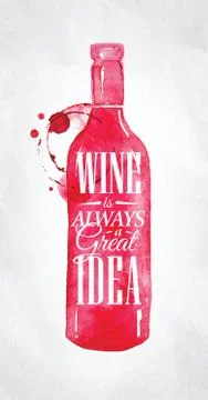 Poster wine is good idea Stock Illustration