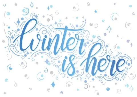Poster winter is here Stock Illustration