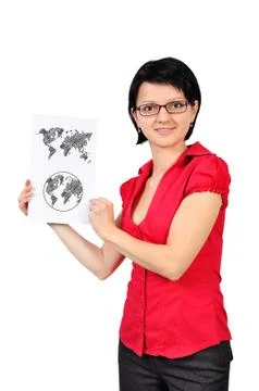 Poster with wopld map Stock Photos