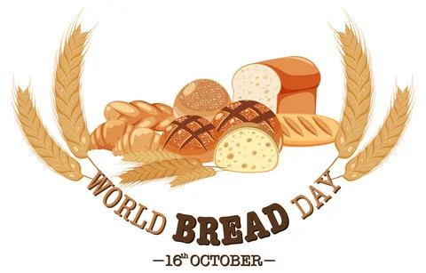 Poster of world bread day Stock Illustration
