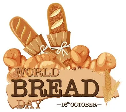 Poster of world bread day Stock Illustration