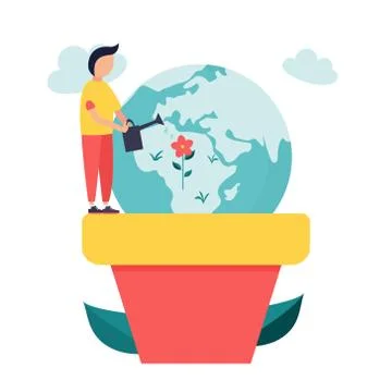 Poster for World Environment Day with globe Stock Illustration