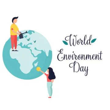 Poster for World Environment Day with globe Stock Illustration