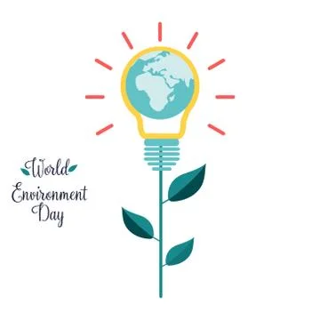 Poster for World Environment Day with globe plant Stock Illustration