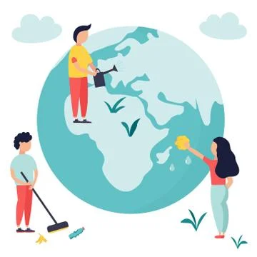 Poster for World Environment Day with globe Stock Illustration