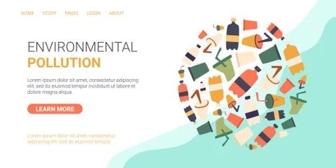 Poster is written environmental pollution, flat. Stock Illustration