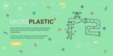 Poster written micro plastic, vector illustration. Stock Illustration