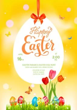 Poster yellow holiday Easter Stock Illustration