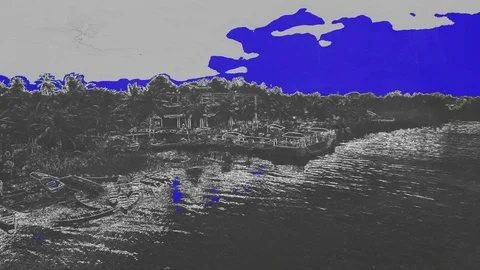 Posterized tropical sea Stock Footage 80937246