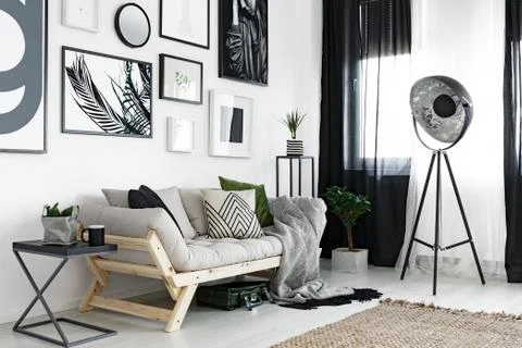 Posters above sofa Stock-Fotos