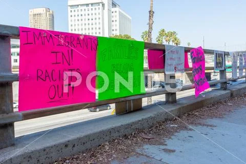 Posters around the Metropolitan Detention Center. Stock Photos
