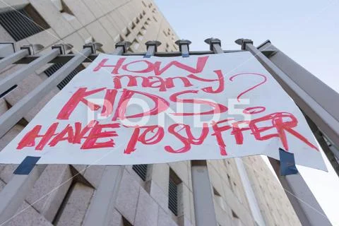 Posters around the Metropolitan Detention Center. Stock Photos
