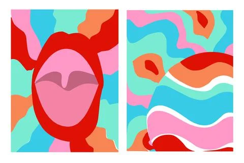 Posters with background rainbow psychedelic. Psychedelic background. Stock Illustration