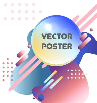 Posters with geometric gradient shapes. 80s Retro minimalistic style Stock Illustration