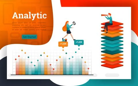 Posters or web pages for analysis and financial purposes Illustrazione stock